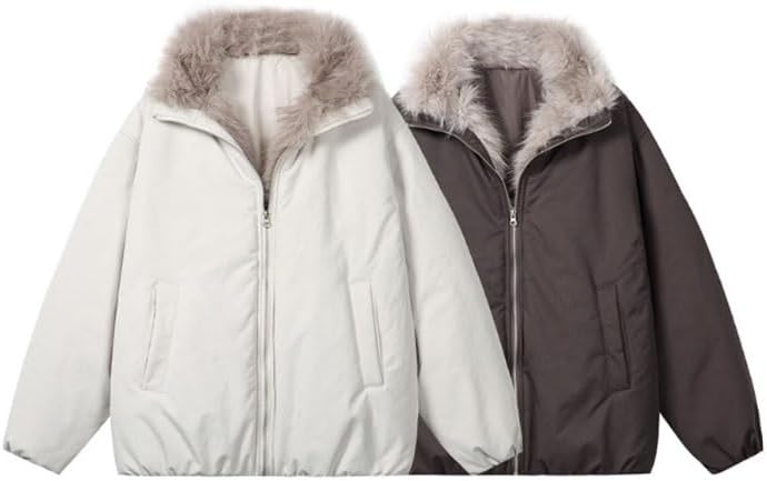 Loose Winter Warm Jacket with Stand Up Collar for Both MenWomen