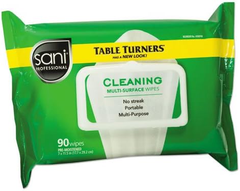(6 Pack Value Bundle) NICA580FW Table Turner Wet Wipes, 7 x 11 1/2, White