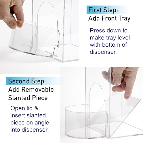 Inevibe Earplug Holder, Universal Clear Acrylic Storage with Blue Lid for Small Bulk Accessories - Finger Cots, Hairnets, Laundry Dishwasher Pods, Packets, Beard Covers, Condiments & Candy