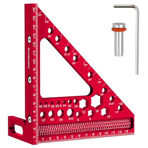 6.5'' Metric 3D Multi-Angle Measuring Ruler, Aluminum Carpenter Square for