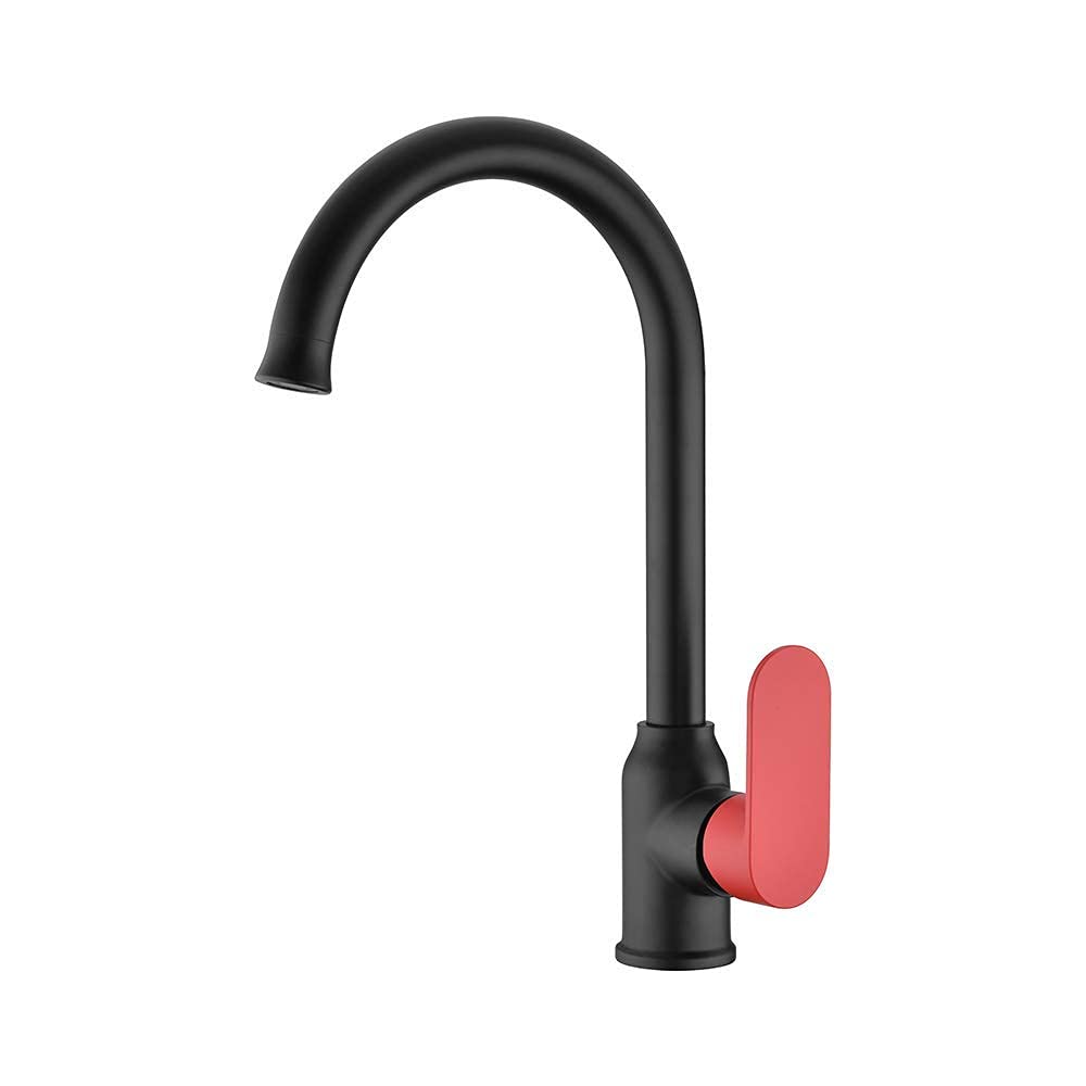 Robinet d'évier de cuisine à eau chaude et froide avec poignée unique en laiton