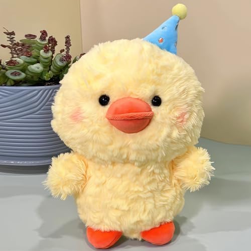 EduPlayte Süßes Tier Plüschen Spielzeug, Kuscheltier Samt Ente 25 cm, PlüSchtier Gans Spielzeug Einfache Dekoration Wurfkissen Stofftier, Flauschiger Stofftier zum Spielen，für Kinder und Baby