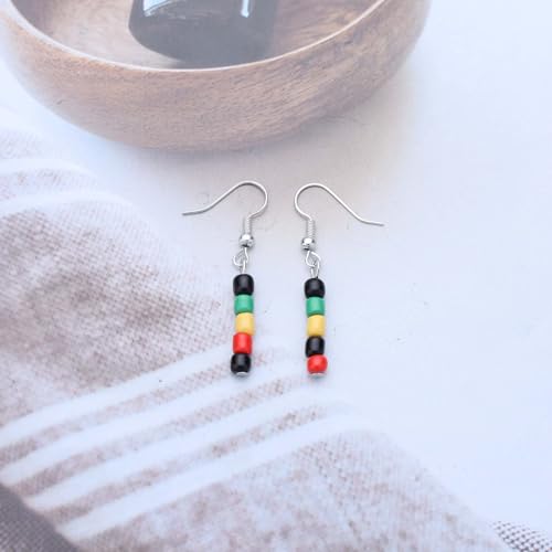 Erimberate Colar gargantilha de contas de arroz boêmio, colar de contas de semente preta, colar de c