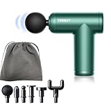 Terbot ハンディ筋膜リリースガン 380g超軽量 6種類ヘッド付属 AI搭載6段階振動調整 Type-C急速充電 静音設計 収納ケース&日本語説明書付き（グリーン