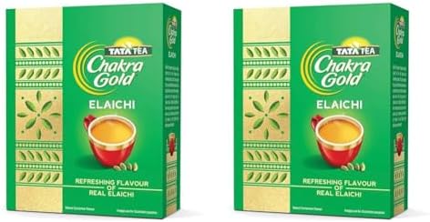 Tata Tea Chakra Gold Elaichi Dust Tea| Refreshing Flavour & Aroma of Real Elaichi |Flavoured Assam Tea | 250 Gm (Pack of 2)