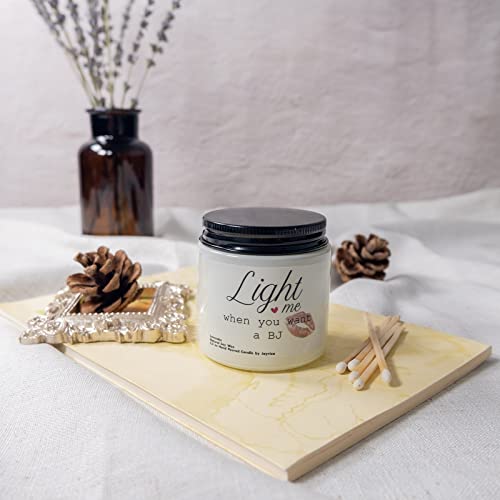 Light Me When You Want A Bj, Funny Anniversary Birthday Gifts For Boyfriend Husband, Christmas Valentines Gag Joke Soy Candle Gift For Men Women, Naughty Candles For Him (Lavender, 3.5Oz) #TOP3