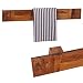 Produktbild WOHNLING Handtuchhalter Massivholz Sheesham 110 cm Wand-Regal Landhaus-Stil Bad-Zubehör Badezimmer-Möbel Natur-Produkt Badregal Design Handtuchstönder Naturholz unbehandelt Badablage zum Aufhöngen