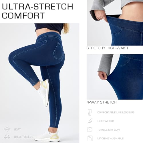 Women's Plus Size Pull-On Jeggings - High Waist Stretch Knit Denim1X-4X4