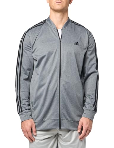 (取寄) アディダス 3ストライプ ジップ-アップ ジャケット adidas 3-Stripes Zip-Up Jacket  Grey adidas Men's Three Stripe Tricot Full-Zip Jacket, Dark Grey