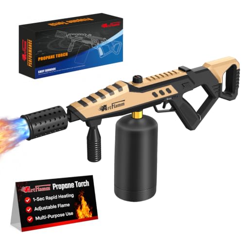 Image of ARTFLAMM Powerful Propane Torch, Kitchen Blow Torch with Adjustable Flame, Detachable Cooking Torch for Searing Steak, Camping, BBQ, Welding (Tank Not Included)