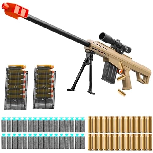 Toy Sniper Rifle with Scope Soft Bullet Toy Gun Shell ejecting Foam Blaster Guns Realistic Fake Prop Dart Backyard Outdoor Shooting Game for Kids Boys Teen Adult Gifts for Age 8-12 13 Years Old (32in)