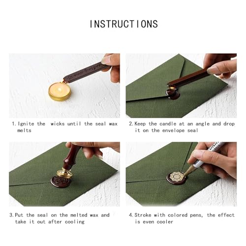 6 Stücke Siegellack Sticks, Mit Dochte Antikes Feuer Manuskript Siegelwachs für Wachs Siegelstempel, Hochzeitseinladungen, Umschläge