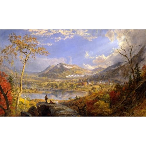 Starrucca Viaduc Pennsylvanie Cropsey 101x127 cm tableau