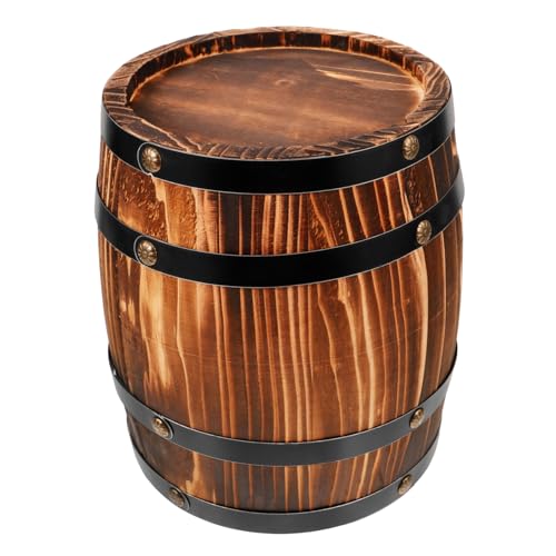 ABOOFAN Ornement Tonneau en Bois De Chêne Décoration Bar À Vin Artisanale pour Maison Cuisine Jardin Petit Tonneau Élégant Et Unique