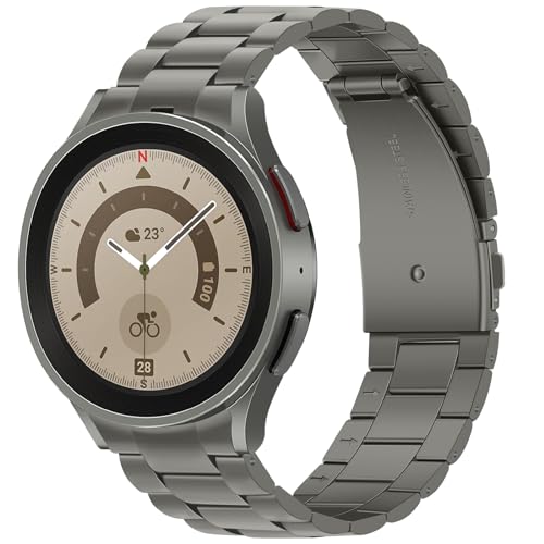 Image of Anlinser No Gap Bands Compatible with Samsung Galaxy Watch Ultra 7 /6 /5 /4 /FE Band 44mm 40mm /Watch 6 Classic Band 47mm 43mm /Watch 5 Pro 45mm /Watch 4 Classic, 20mm 22mm Metal Strap for Women Men