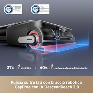 DREAME H15 Pro FoamWash Aspirapolvere Lavapavimenti, Pulizia Mirata, Dosaggio Intelligente Detergente, Braccio Robotico IA 2.0, TangleCut 2.0, Lavaggio Spazzola 100 °C, Asciugatura Intelligente