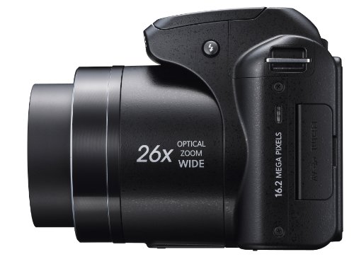 Samsung WB100 Digitalkamera (16,2 Megapixel, 26-fach opt. Zoom, 7,6 cm (3 Zoll) Display) inkl. 23 mm Ultra-Weitwinkel-Objektiv