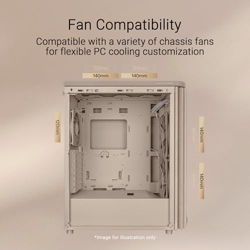 Image of ProArt PA401 Wood Edition Beige Mesh-Panel ATX case, GPU Support for up to 315mm in Length, 240mm Radiator Support, Pre-Installed 160mm Fans, Power and Reset Button Lock, Detachable PSU Bracket