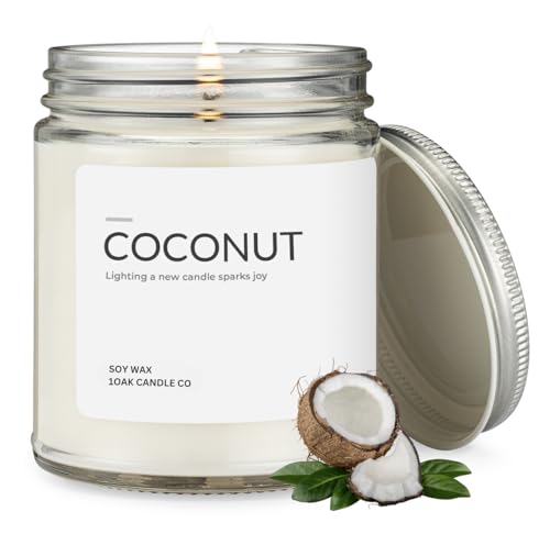 1OAK Coconut Candle - Soy Wax Scented Candles (Coconut) - Soy Candles for Home Scented - Long...