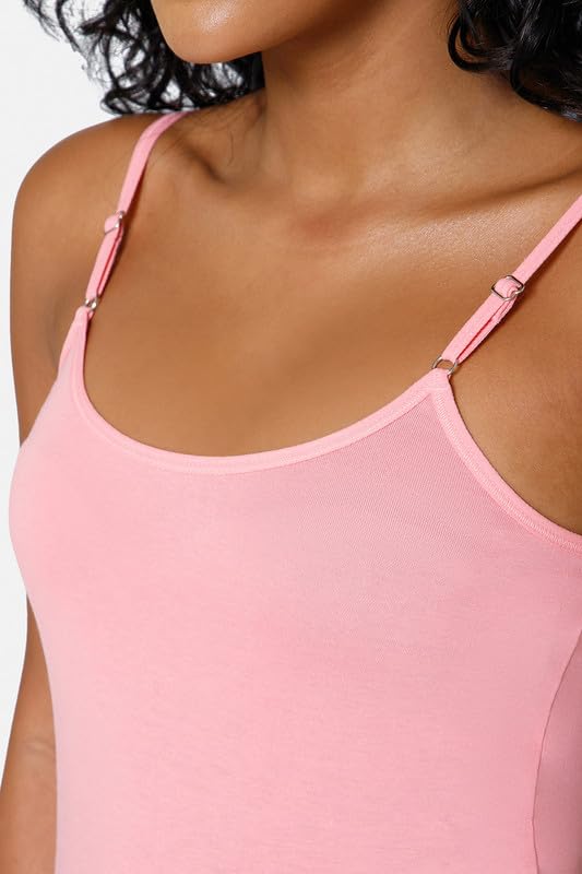 Image of Intimacy Cotton Camisole for Women with Adjustable Spaghetti Straps Comfortable Everyday Wear Camisole Slip for Women