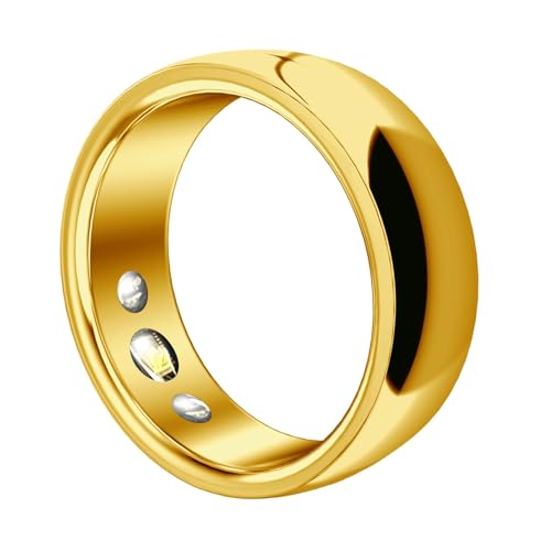 BiiKoon Bagues De Santé for Femmes Et Hommes, Bague Intelligente, sans Abonnement À Une Application, Moniteur De Sommeil, De Fréquence Cardiaque Et D'oxygène dans Le Sang(Gold,10)