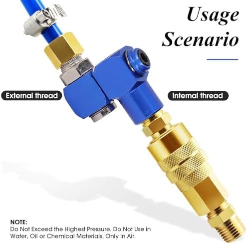 4PCS 1/4 Inch NPT Swivel Air Hose Connector 150PSI for Pneumatic Tools Compressor Systems