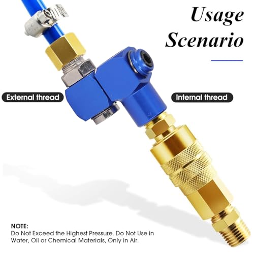 Conector de Mangueira de Ar Giratório 360 °, Adaptador de Ferramenta Pneumática Giratória 150psi par