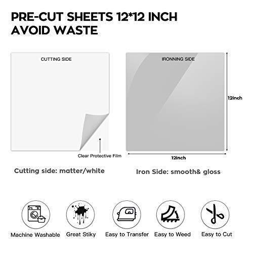 Dysania Silver Heat Transfer Vinyl Bundle- 10 Pack 12"X12"Sheets Silver Htv Vinyl, Silver Iron On Vinyl For T-Shirt, Htv For Iron On Fabrics T-Shirts #TOP1