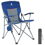 【Komfort】Timber Ridge Camping Klappstuhl hat Stahlrahmen, harte Armlehne und sanfte Rücklehne mit gepolstertem Schaum. Und dieser Campingstuhl ist auch dauerhaft im Freien.