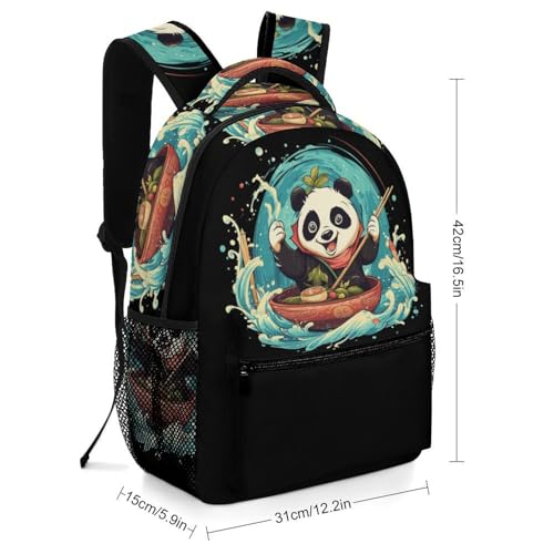 Kawaii Panda Eating Japanese Ramen Backpack Travel Laptop Backpack Carry on Backpack Work Business Backpack for Adult2