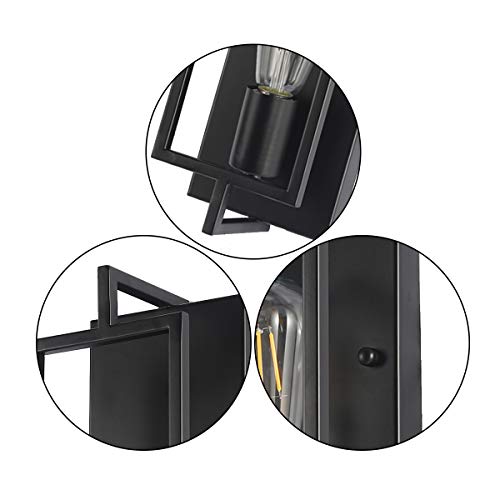 Puupa Black Wall Sconce Lighting, Single Light Bathroom Vanity Light Fixtures Modern Indoor Farmhouse Wall Lights #TOP3
