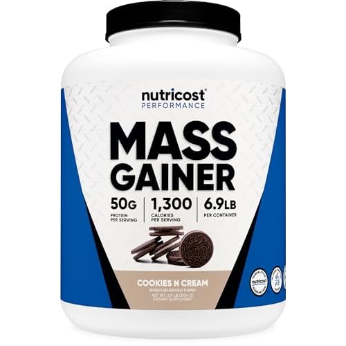 Nutricost Mass Gainer Cookies N Cream Flavor, 6.9 LBS, 50 Grams of Protein Per Serving – Non-GMO