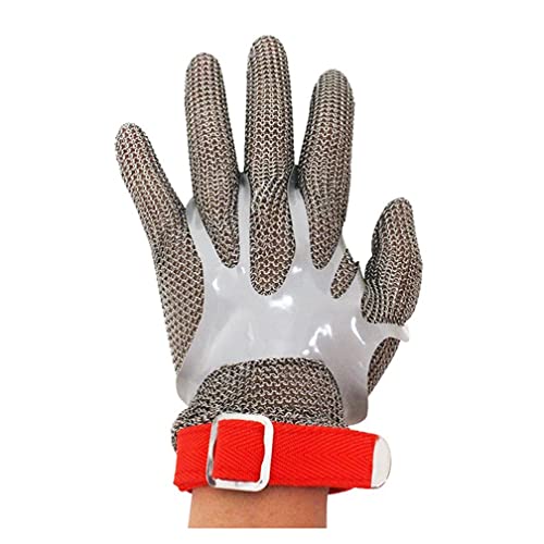Preisvergleich Produktbild Schnittfeste Handschuhe Sicherheitsdurchsichtige Metallhandschuhe, Lebensmittelgrad 304 Stahldrahtgeflecht Sicherheitsarbeiten Handschuhe, for Küchenschlächter Fleischverarbeitung