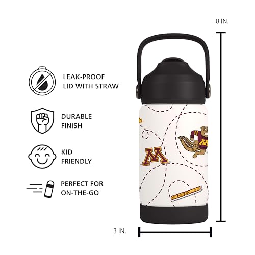 Image of Logo Brands NCAA Mascot Stainless-Steel Kids Bottle -Soft Silicone Mouthpiece, Easy To Carry, Kid-Friendly Design- Great For School & On-The-Go