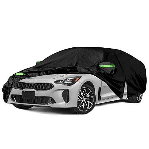 Image of Car Covers Waterproof All Weather Replace for 2018-2025 Kia Stinger, 6 Layers Custom-Fit Outdoor Full Car Covers with Zipper Door for Snow Rain Dust Hail Protection (Stinger)