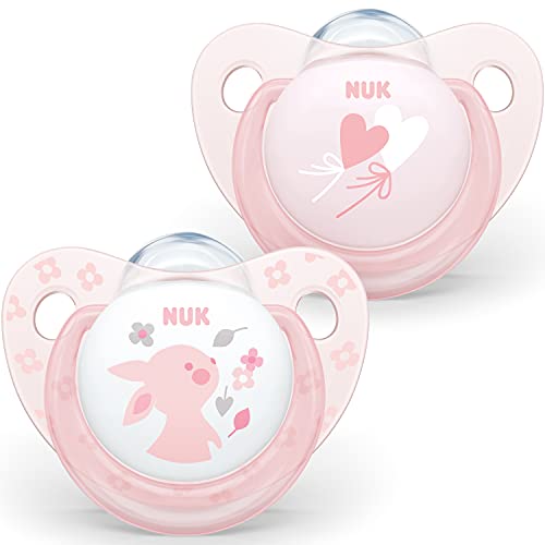 NUK Baby Soother, Rose, 0-6M (Pack of 2)