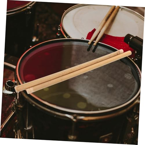 Par de baquetas de bambú para percusión, mango antideslizante, para niños y adultos, instrumento musical para entrenamiento miniatura 5