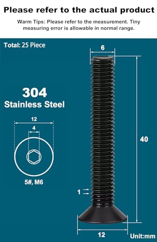 Drenky M6 Hex Socket Countersunk Bolts - Image 2