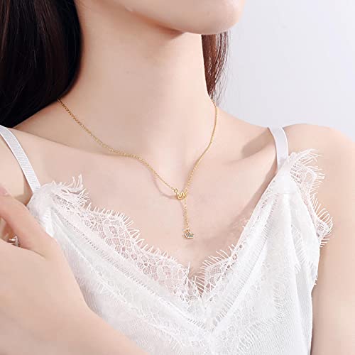 Collier pendentif couronne princesse argent 925 longue chaîne breloques - 2