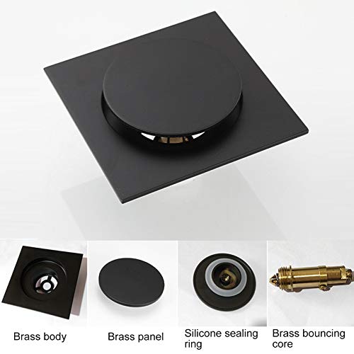 Ejoyous Floor Drain Shower Drain, Square Bathroom Drain Large Floor Water Filter Drainer - Image 3