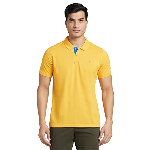 Image of Park Avenue Slim Fit Pure Cotton Print Pattern Polo Neck Casual T-Shirt