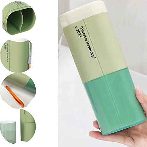 Rmannke Toothbrush Travel Case, Portable Travel Toothbrush Holder, Multifunction Toothbrushes Toothpaste Set With Cup, Toothbrush Case For Traveling, Camping, School, Business And Daily Uses (Green) #TOP3