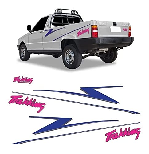 Kit Faixa/Adesivos Fiat Fiorino Trekking 1995 1996 1997 Azul