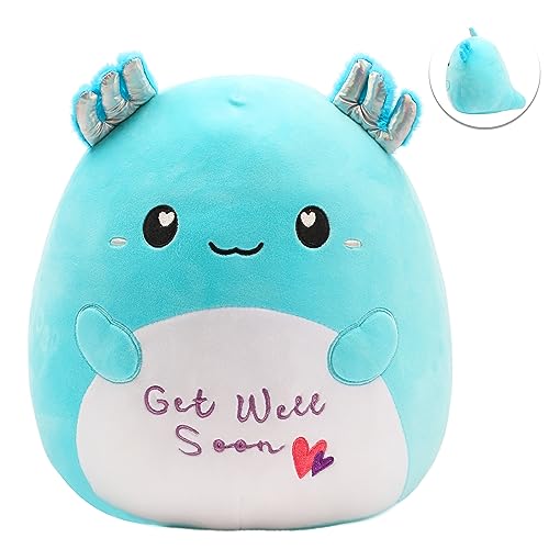 Image of Easfan 13'' Get Well Soon Axolotl Plush Pillow Soft Cute Salamander Plush Get Well Soon Gifts for Kids Patient Feel Better for Women Men