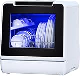 Countertop Dishwasher, 8 Wash Programs NEW Upgraded Model Portable Dishwasher with Child Lock & Delayed Start Function, 5L Water Tank for Apartments, Dorms, and RVs - No Hookup Needed