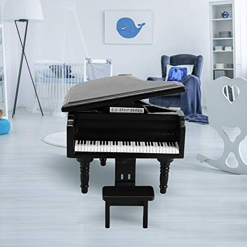 Mini Simulação de Piano 1:12, Piano de Casa de Bonecas para Acessório de Casa de Bonecas(Preto)