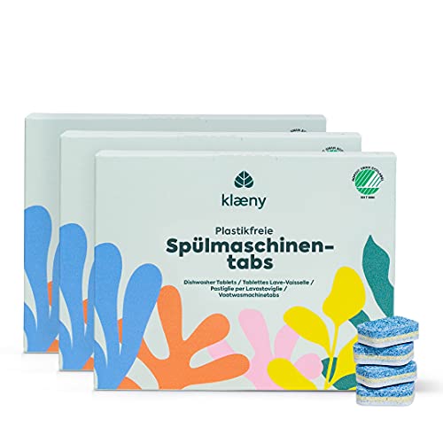 klaeny® duurzame vaatwasmachine, 90 stuks, ecologisch en zonder plastic folie, geen zout en afwasmiddel nodig