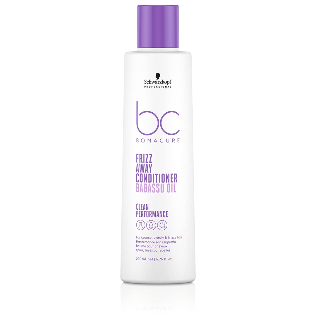 Schwarzkopf Professional Bonacure Frizz Away Conditioner for Men & Women | Anti-Frizz & Smoothing Formula with Babassu Oil | Deep Nourishment for Silky, Manageable Hair (200 ML)