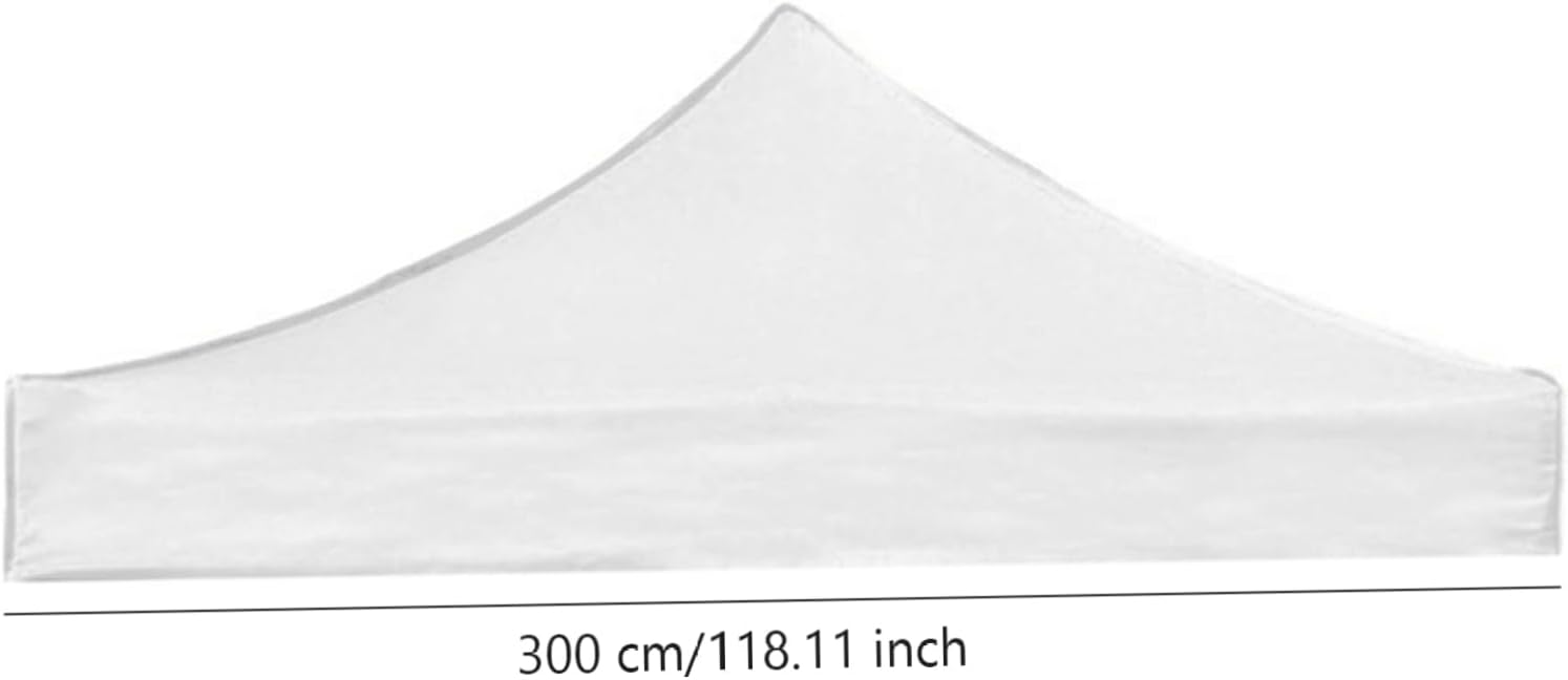 Canopy Replacement Cover 118.11x118.11in 420D Oxford Cloth Waterproof Replacement Gazebo Covers Sunshade Canopy Cover for Outdoor Garden White (Top Only)