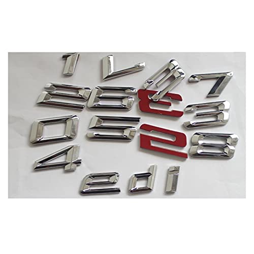 YUYANGZHI Chrome glanzend zilver BUIKSPIEREN Number Letters Words Car Trunk Badge Embleem Emblemen geschikt voor BMW 1… - Afbeelding 6